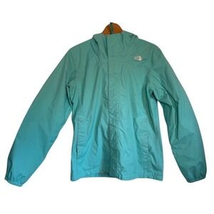 The North Face Girls DryVent Teal Hooded Rain Jacket XL 18